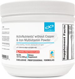 XYMOGEN®, ActivNutrients® without Copper & Iron Multivitamin Powder Fruit Punch 60 Servings