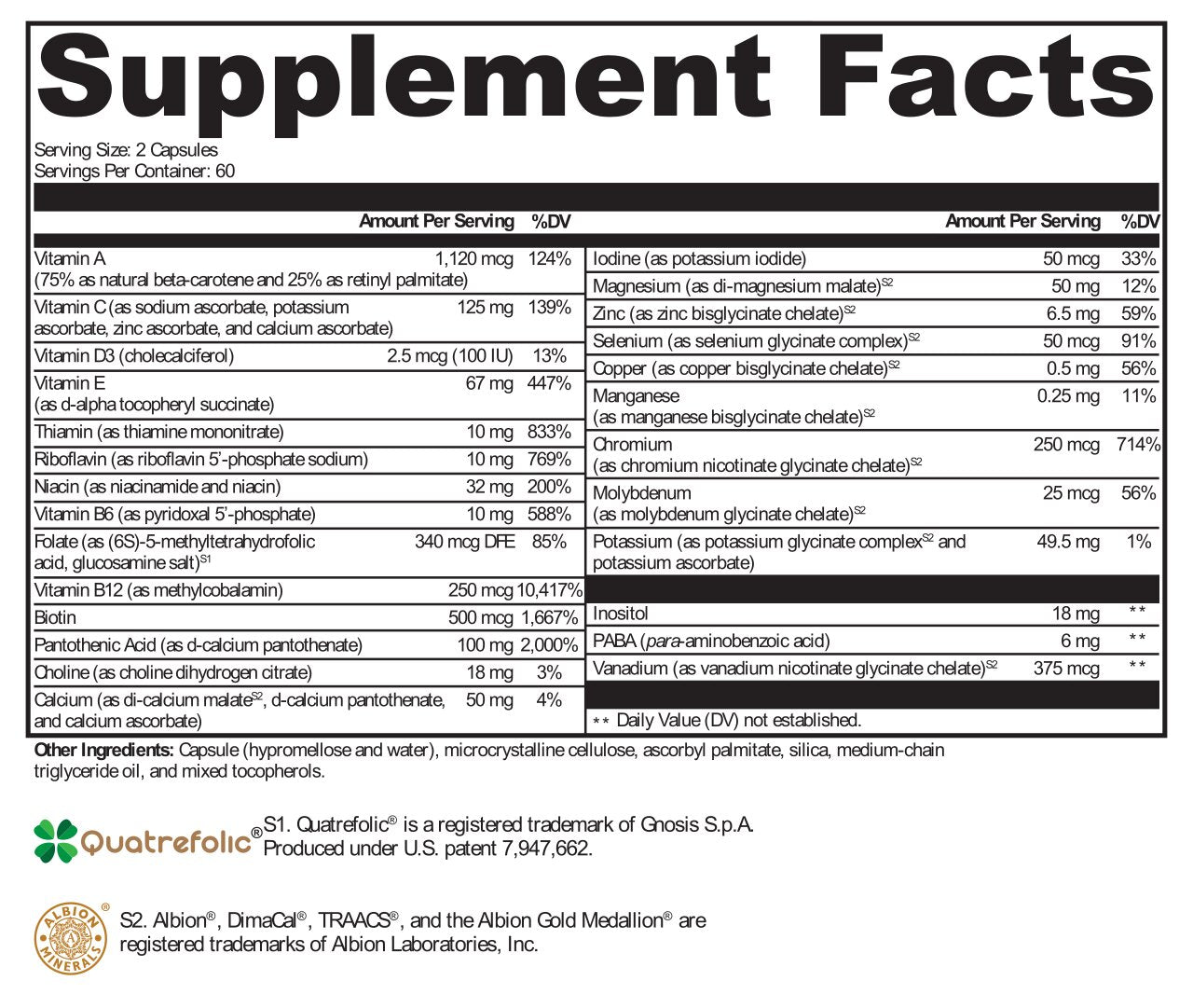 XYMOGEN®, ActivNutrients® without Iron 120 Capsules
