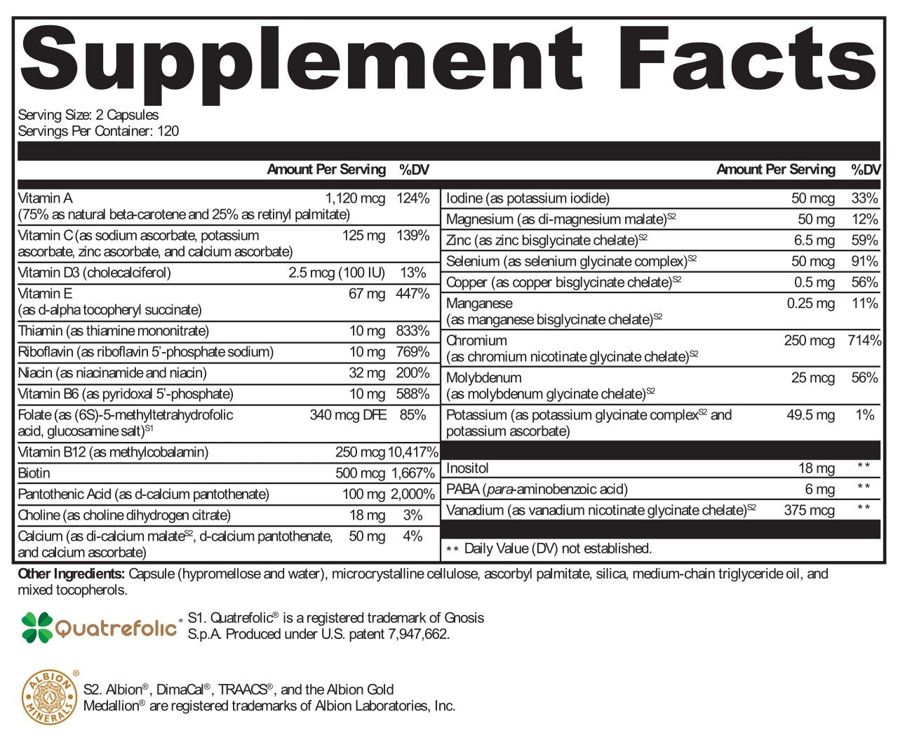XYMOGEN®, ActivNutrients® without Iron 240 Capsules