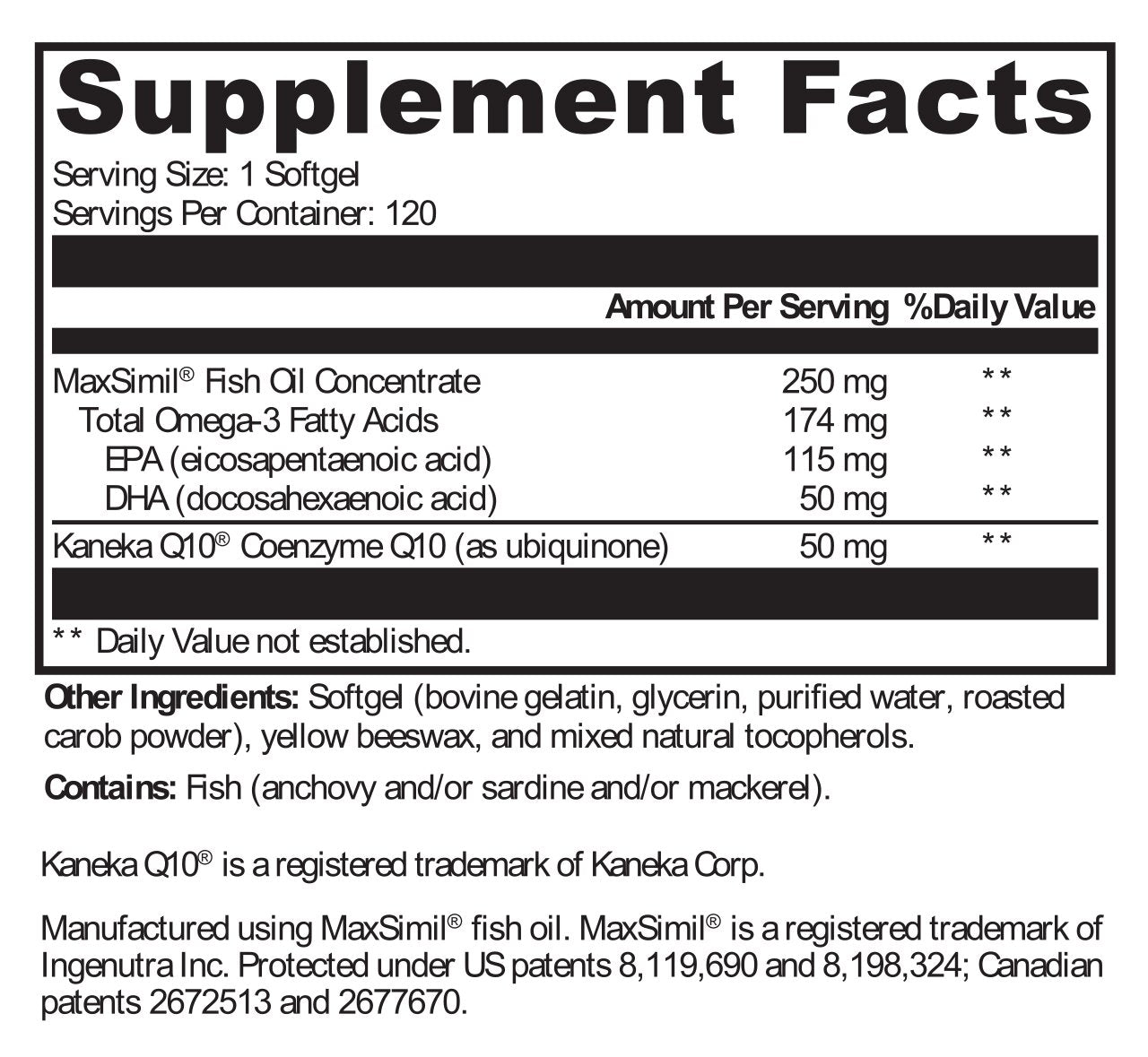 XYMOGEN®, CoQmax™ Omega 50 mg 120 Softgels