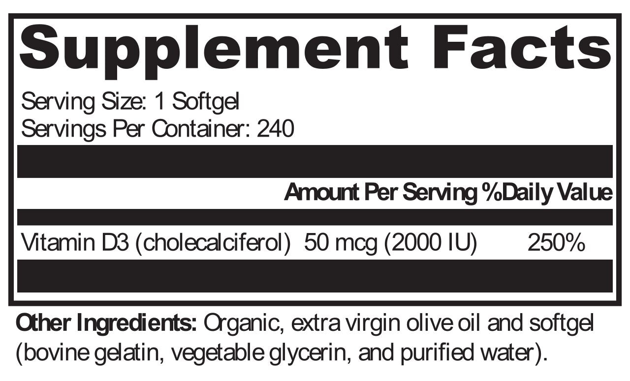 XYMOGEN®, D3 2000 240 Softgels