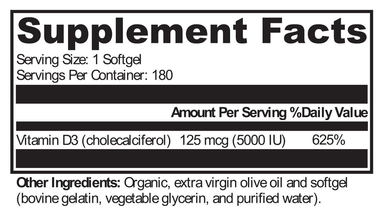 XYMOGEN®, D3 5000 180 Softgels