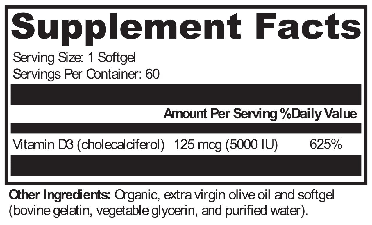 XYMOGEN®, D3 5000 60 Softgels