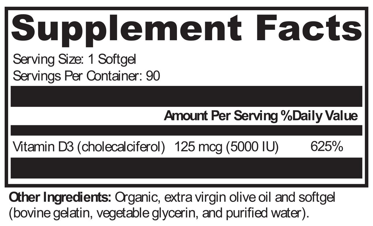 XYMOGEN®, D3 5000 90 Softgels