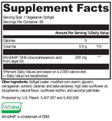 XYMOGEN®, DHA from Algae 60 Softgels