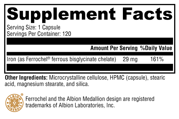 XYMOGEN®, Iron Glycinate 120 Capsules