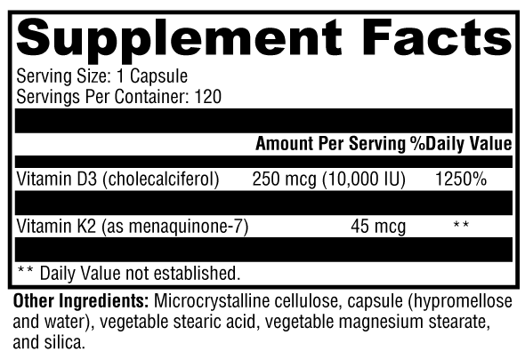 XYMOGEN®, K2-D3 10,000 120 Capsules