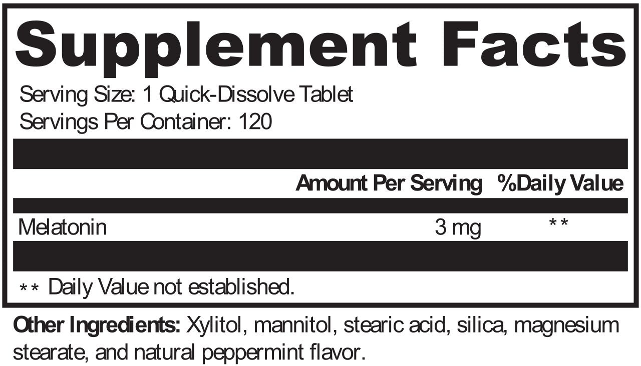 XYMOGEN®, Melatonin Peppermint 120 Tablets