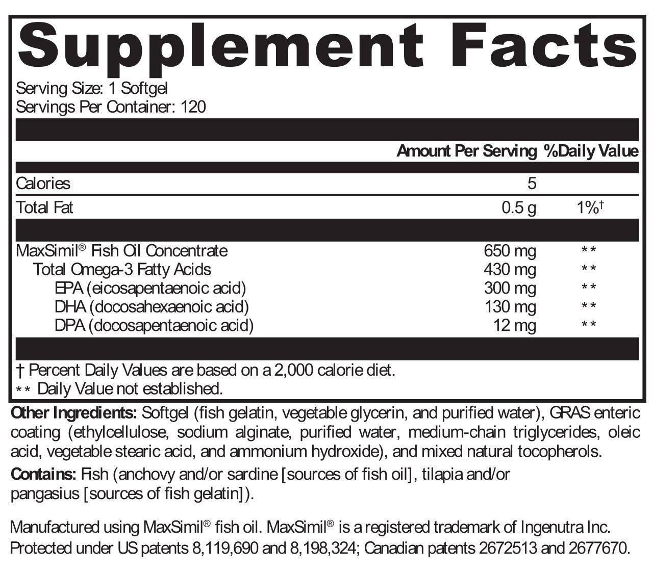 XYMOGEN®, Omega MonoPure® 650 EC 120 Softgels
