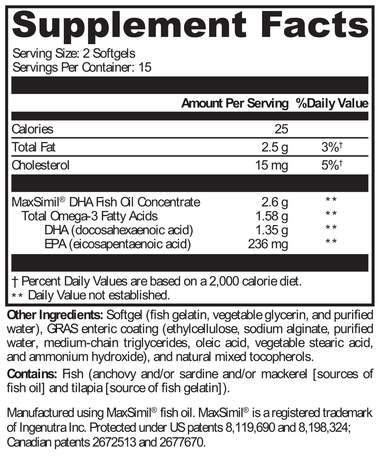 XYMOGEN®, Omega MonoPure® DHA EC 30 Softgels